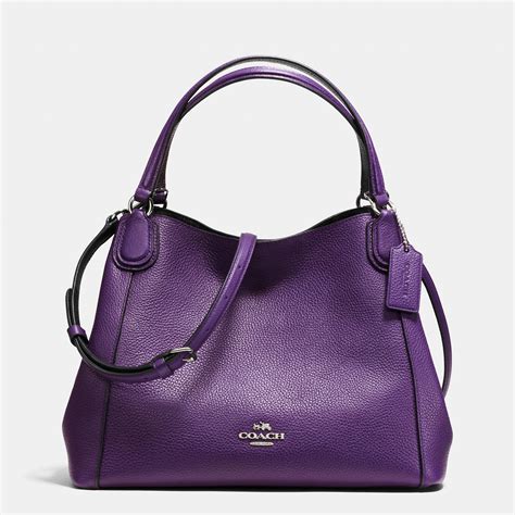 purple coach purse satchel